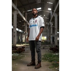 Vintage Topper Corinthians 1999 Batavo Soccer Jersey White Mens XL Brazil 90s